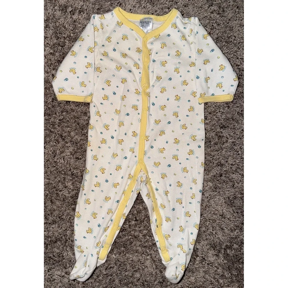 Vintage‎ Gymboree Pastel Rainbow Tag 1999 Duckie Snap Up Sleeper 3-6 M Unisex